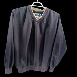 Tee 2 Ski Vtg Navy V-Neck Gorpcore Outdoor Comfy Pullover Windbreaker Mens M